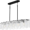 Matte Black Linear Chandelier From The Cassidy Collection
