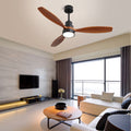 Matte Black Modern Ceiling Fan With Remote Control Reversible Motor