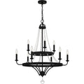 Matte Black Nine Light Chandelier From The Adelaide Collection