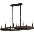 Matte Black Nine Light Linear Chandelier From The Hendrix Collection