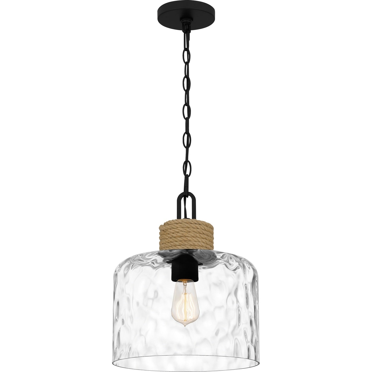 Matte Black One Light Mini Pendant From The Baltic Collection