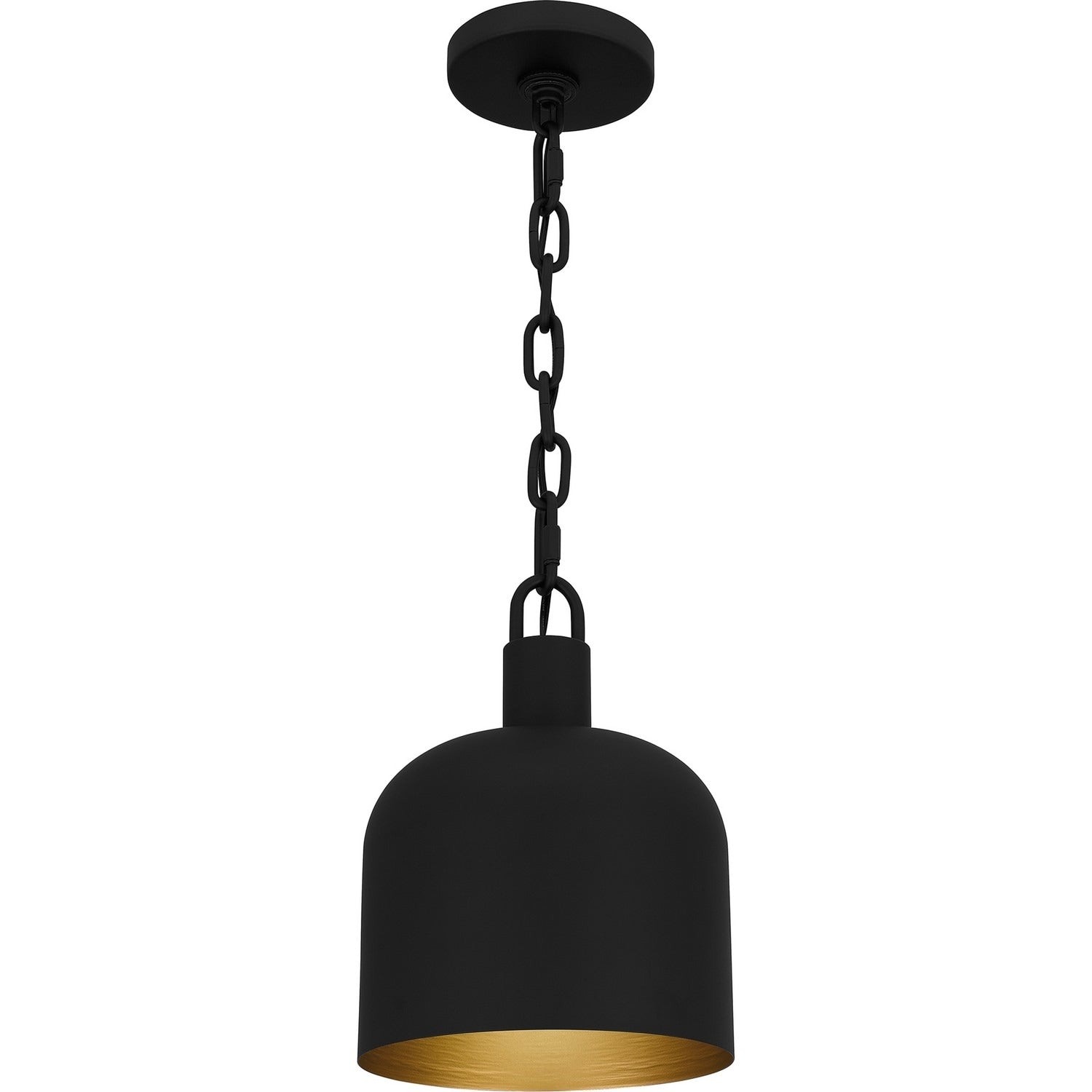 Matte Black One Light Mini Pendant From The Quoizel Piccolo Pendant Collection