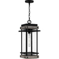 Matte Black One Light Outdoor Hanging Lantern From The Strader Collection