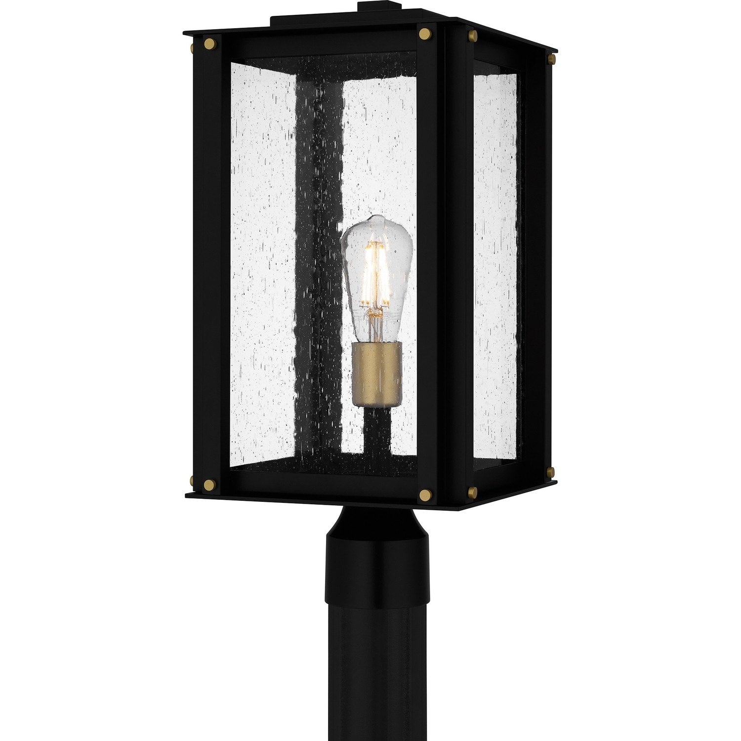 Matte Black One Light Outdoor Post Mount From The Robbins Collection