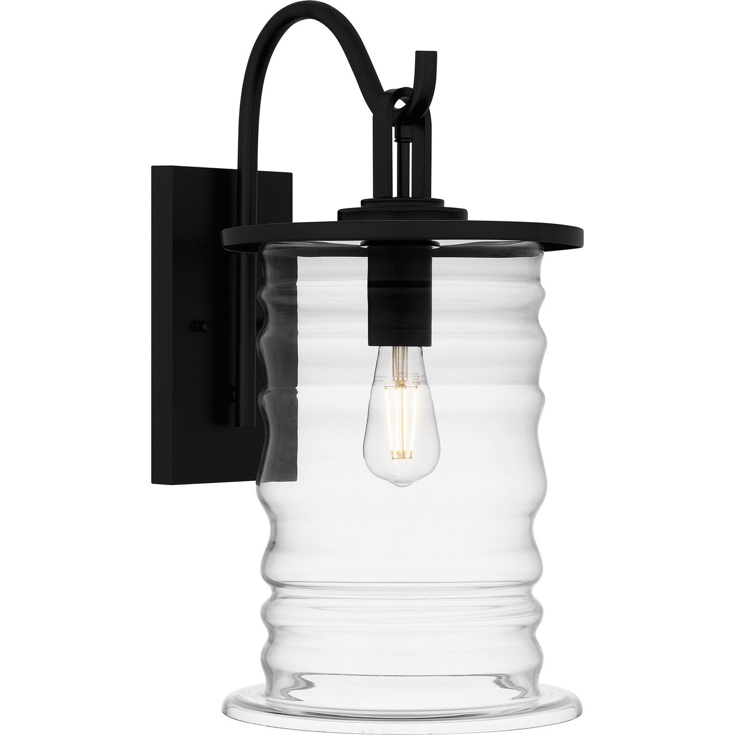 Matte Black One Light Outdoor Wall Mount From The Noland Collection