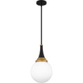 Matte Black One Light Pendant From The Quoizel Pendant Collection