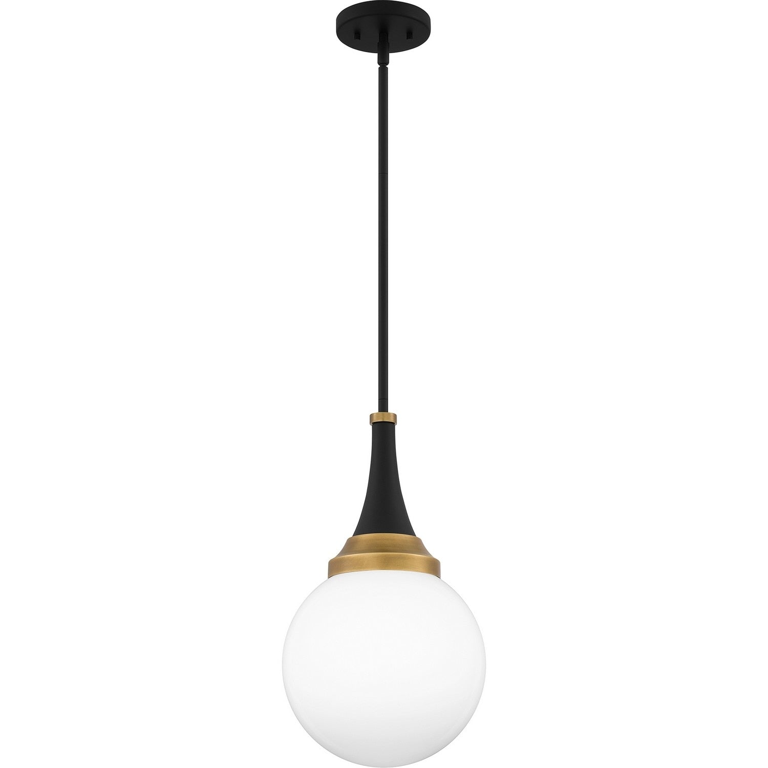 Matte Black One Light Pendant From The Quoizel Pendant Collection