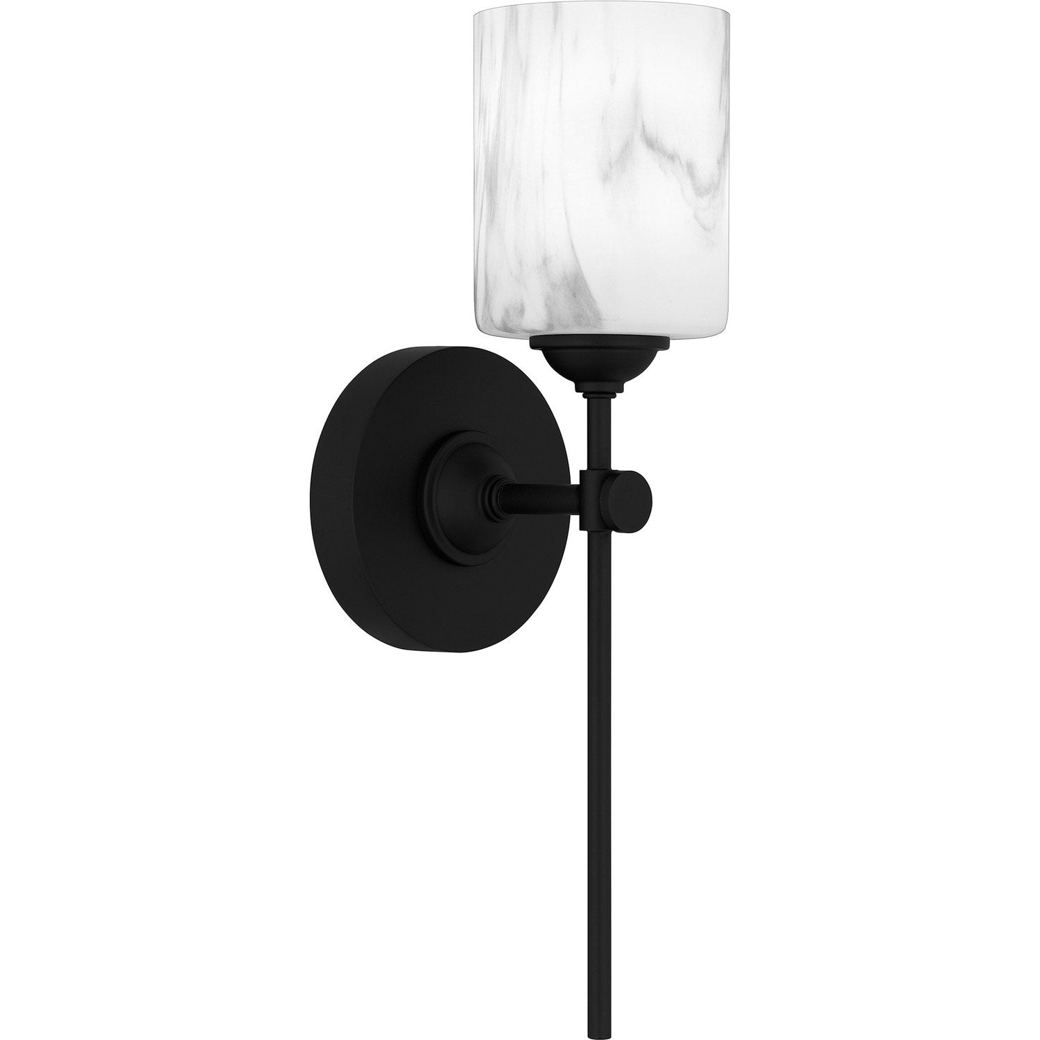 Matte Black One Light Wall Sconce From The Aria Collection