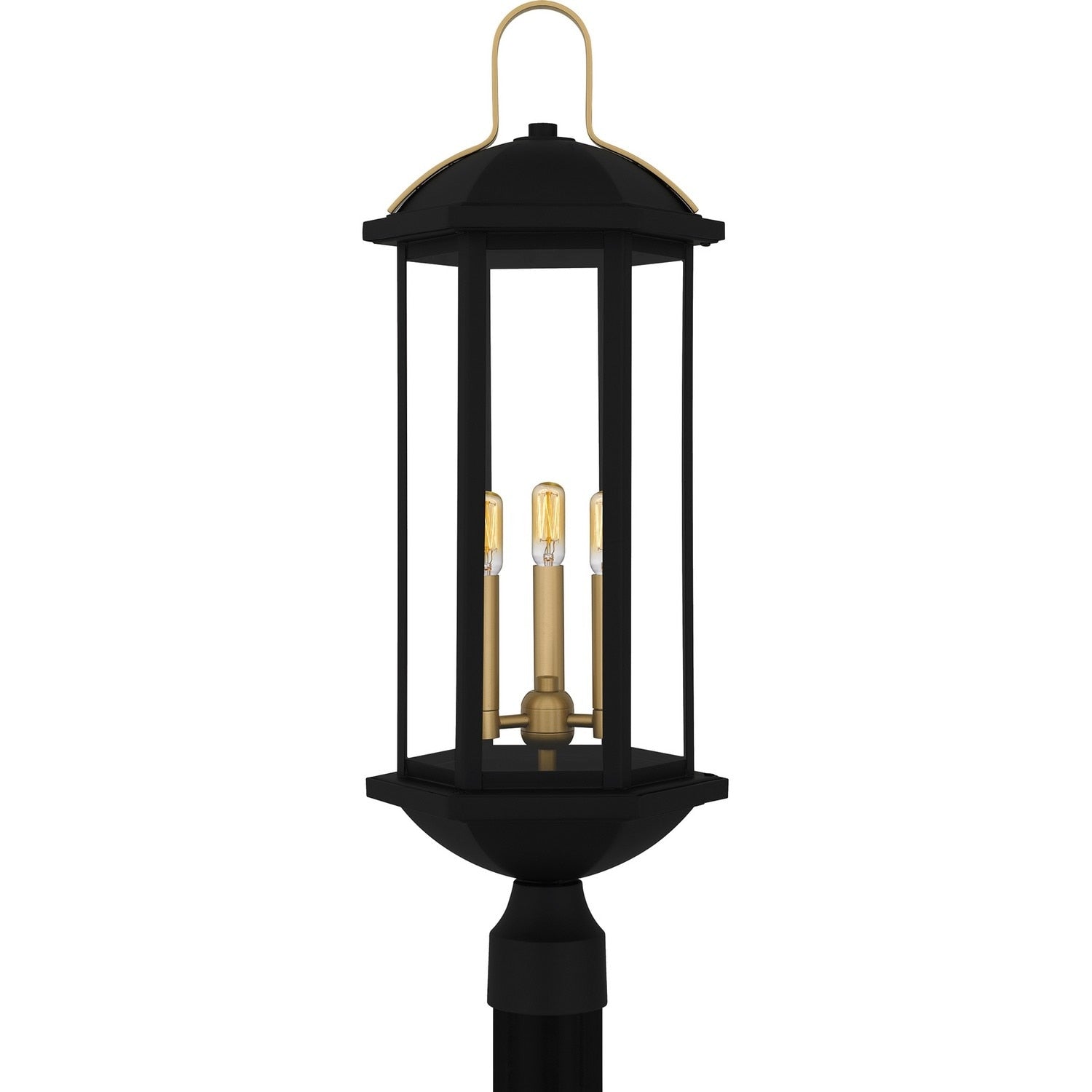 Matte Black Outdoor Post Lantern From The Crestfield Collection
