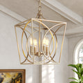 Matte Black Painted Gold 4 Light Adjustable Chain Pendant Light For Kitchen Island