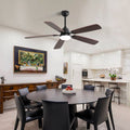 Matte Black Remote Control Ceiling Fan With Reversible Motor