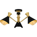 Matte Black Semi Flush Mount From The Arden Collection