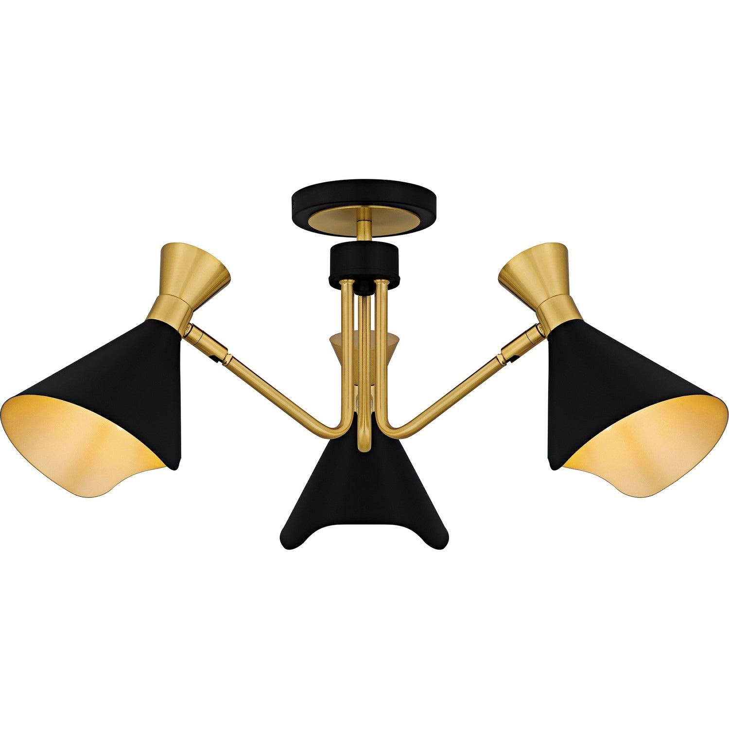Matte Black Semi Flush Mount From The Arden Collection