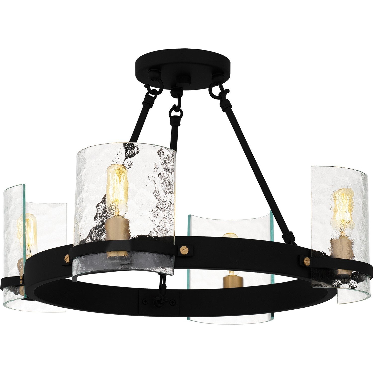 Matte Black Semi Flush Mount From The Gloucester Collection