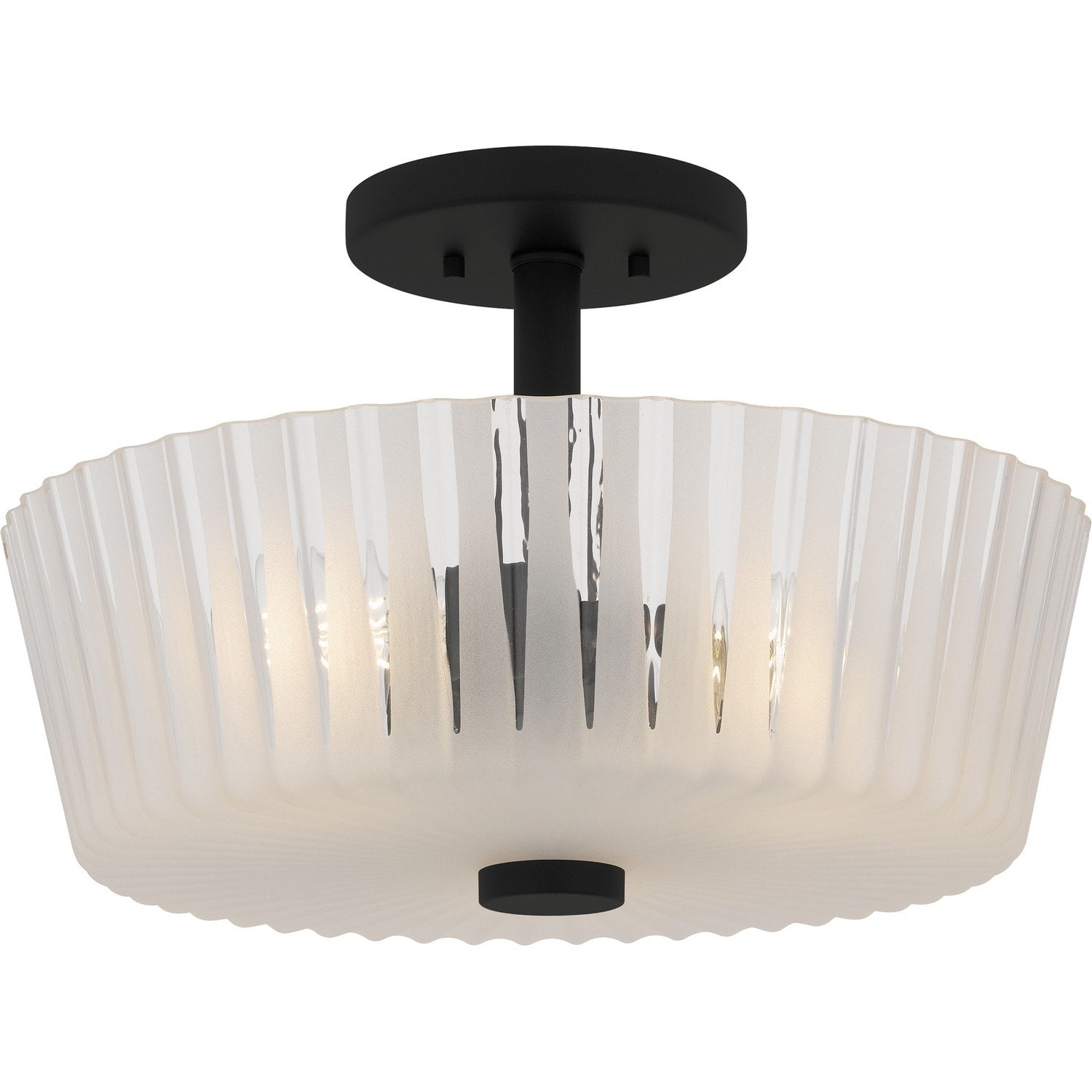 Matte Black Semi Flush Mount From The Gray Collection