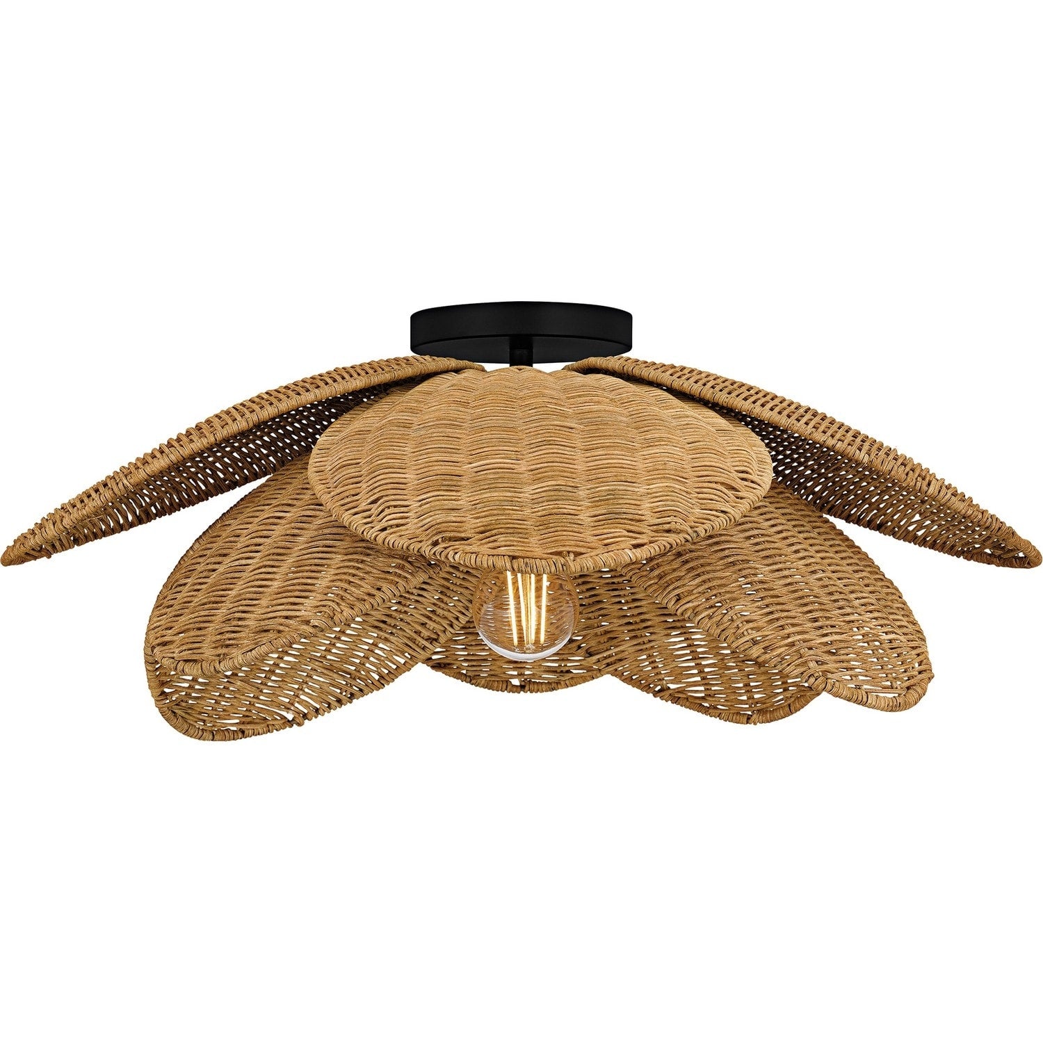 Matte Black Semi Flush Mount From The Willa Collection