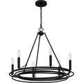 Matte Black Six Light Chandelier From The Calliope Collection