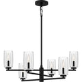 Matte Black Six Light Chandelier From The Cunningham Collection