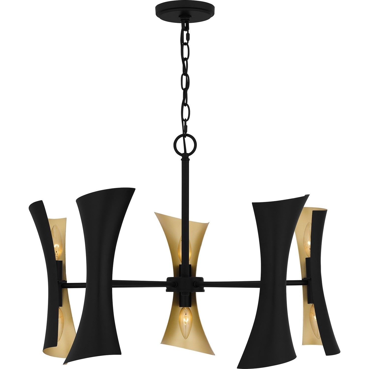 Matte Black Ten Light Chandelier From The Myla Collection