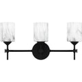 Matte Black Three Light Bath From The Aria Collection