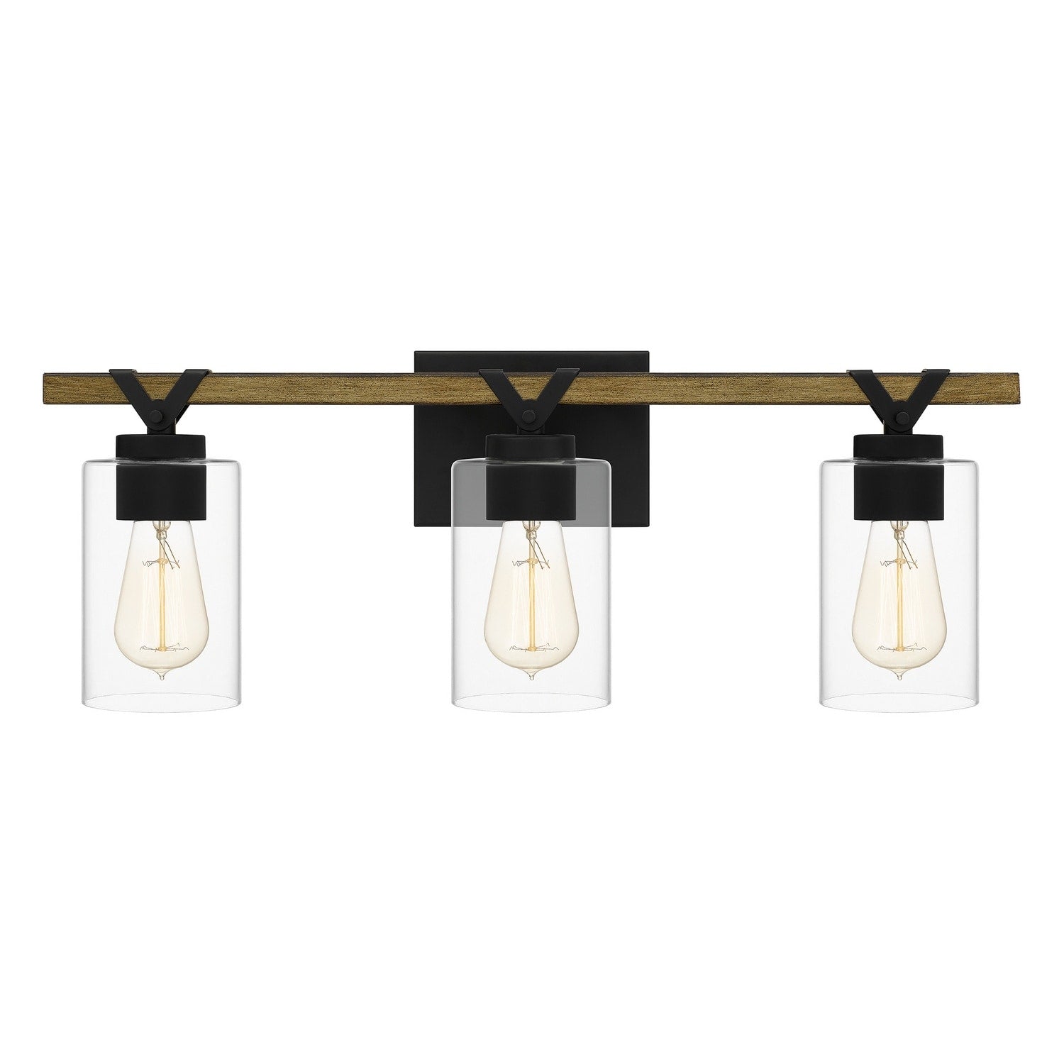 Matte Black Three Light Bath From The Devon Court Collection
