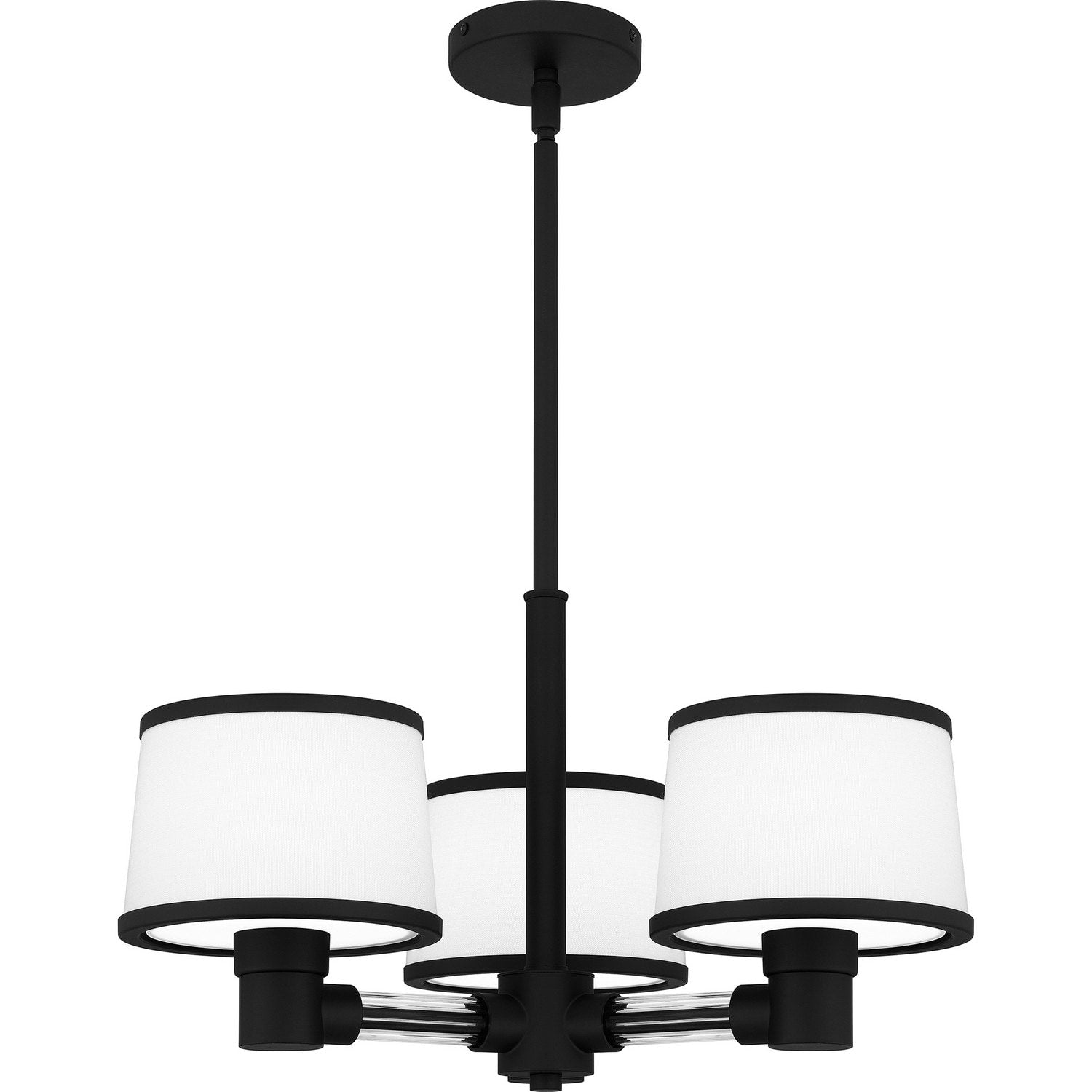 Matte Black Three Light Chandelier From The Kylen Collection