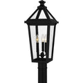 Matte Black Three Light Outdoor Post Mount From The Boulevard Collection