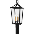 Matte Black Three Light Outdoor Post Mount From The Hull Collection