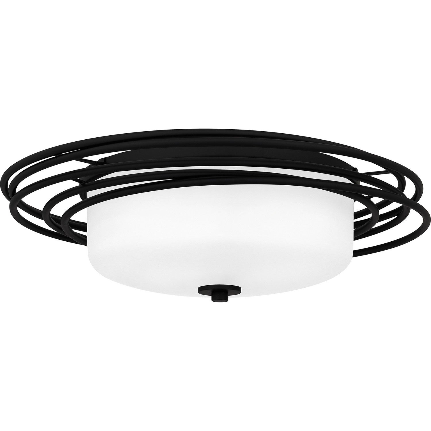 Matte Black Two Light Flush Mount From The Calliope Collection