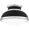 Matte Black Two Light Flush Mount From The Quoizel Flush Mount Collection