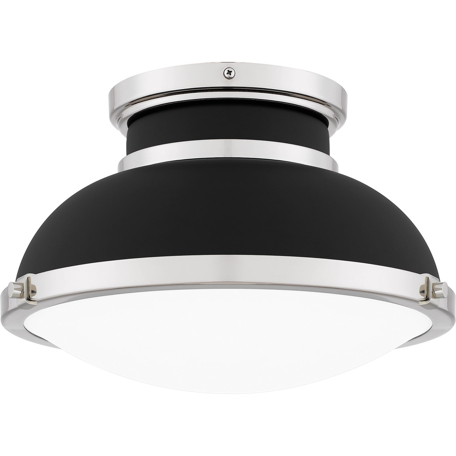 Matte Black Two Light Flush Mount From The Quoizel Flush Mount Collection