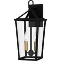 Matte Black Two Light Outdoor Wall Mount From The Hull Collection