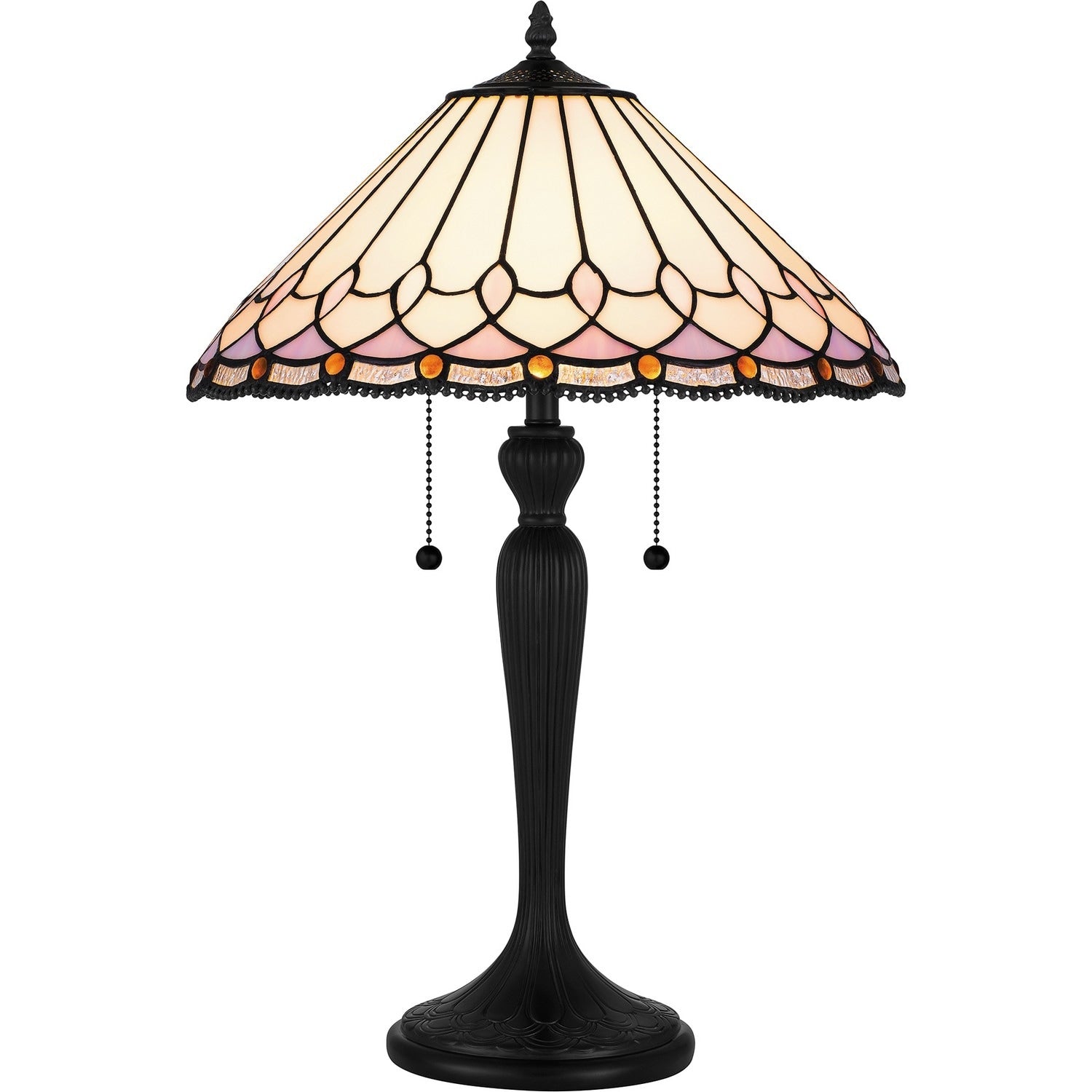 Matte Black Two Light Table Lamp From The Tiffany Collection
