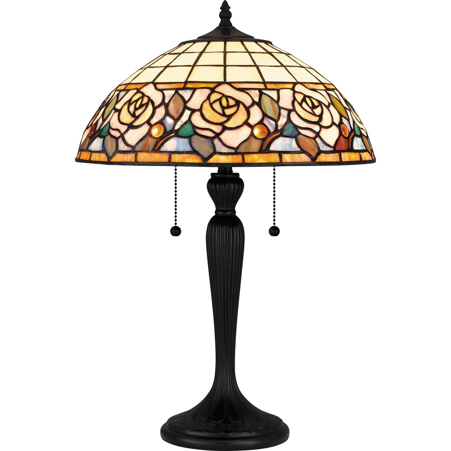 Matte Black Two Light Table Lamp From The Tiffany Collection