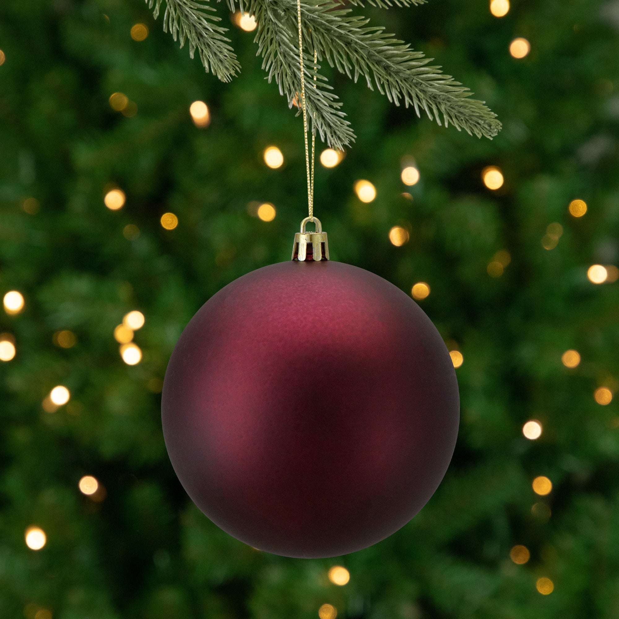 Matte Burgundy Shatterproof Christmas Ball Ornament 4 100Mm