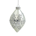 Matte Silver Glittery Snowflake Glass Finial Christmas Ornament 6