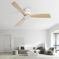 Matte White Ceiling Fan With Remote Control Without Light