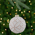 Matte And Shiny Pink Floral Design Hanging Ball Christmas Ornament 4 100Mm N A