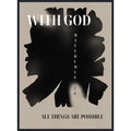 Matthew 19 26 Scripture By Little Dean Framed Canvas Wall Art Print