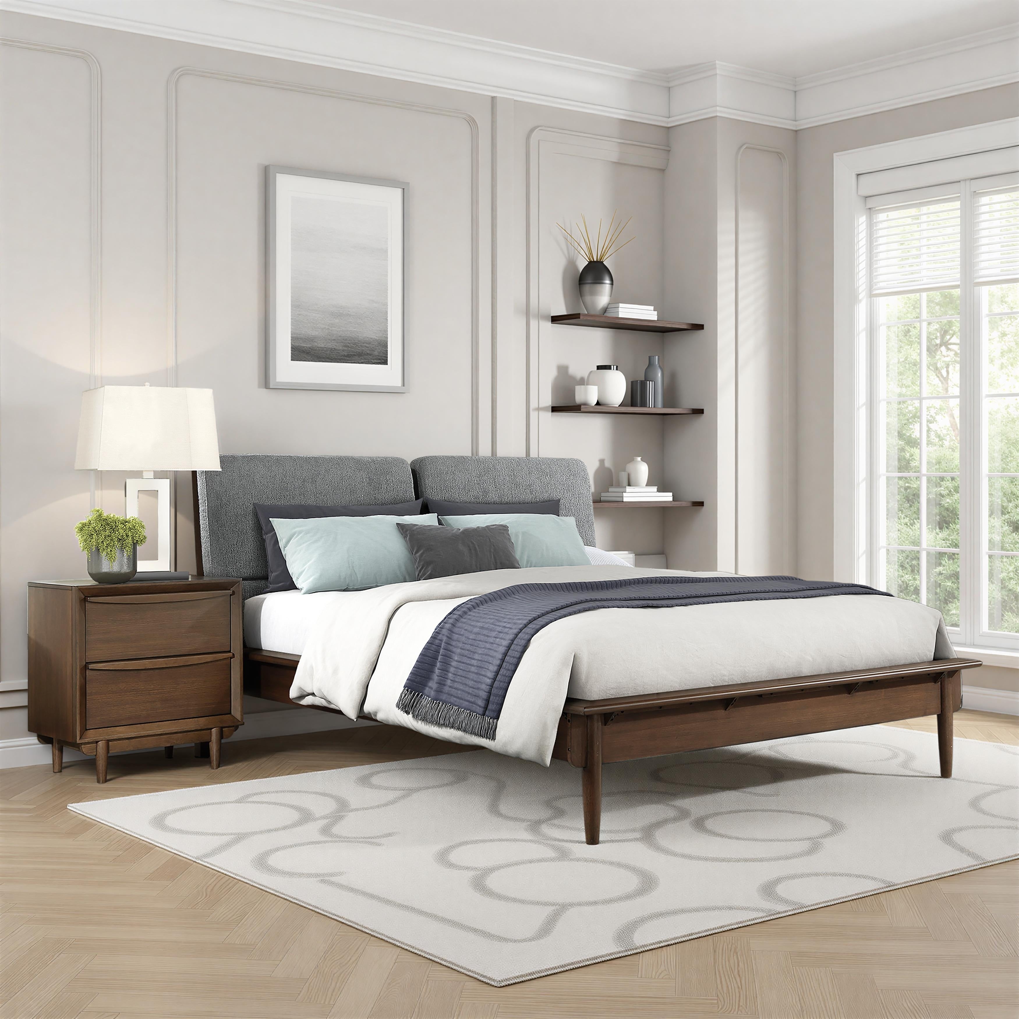 Maurice 89 Textured Fabric Eastern King Platform Bed