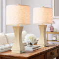 Maxax 24.5 Modern Dimmable Resin Table Lamp With Usb Port For Living Room And Bedroom Set Of 2