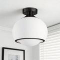 Maxax Mid Century Modern Dimmable 3Cct Led Milk White Globe Flush Mount Ceiling Light