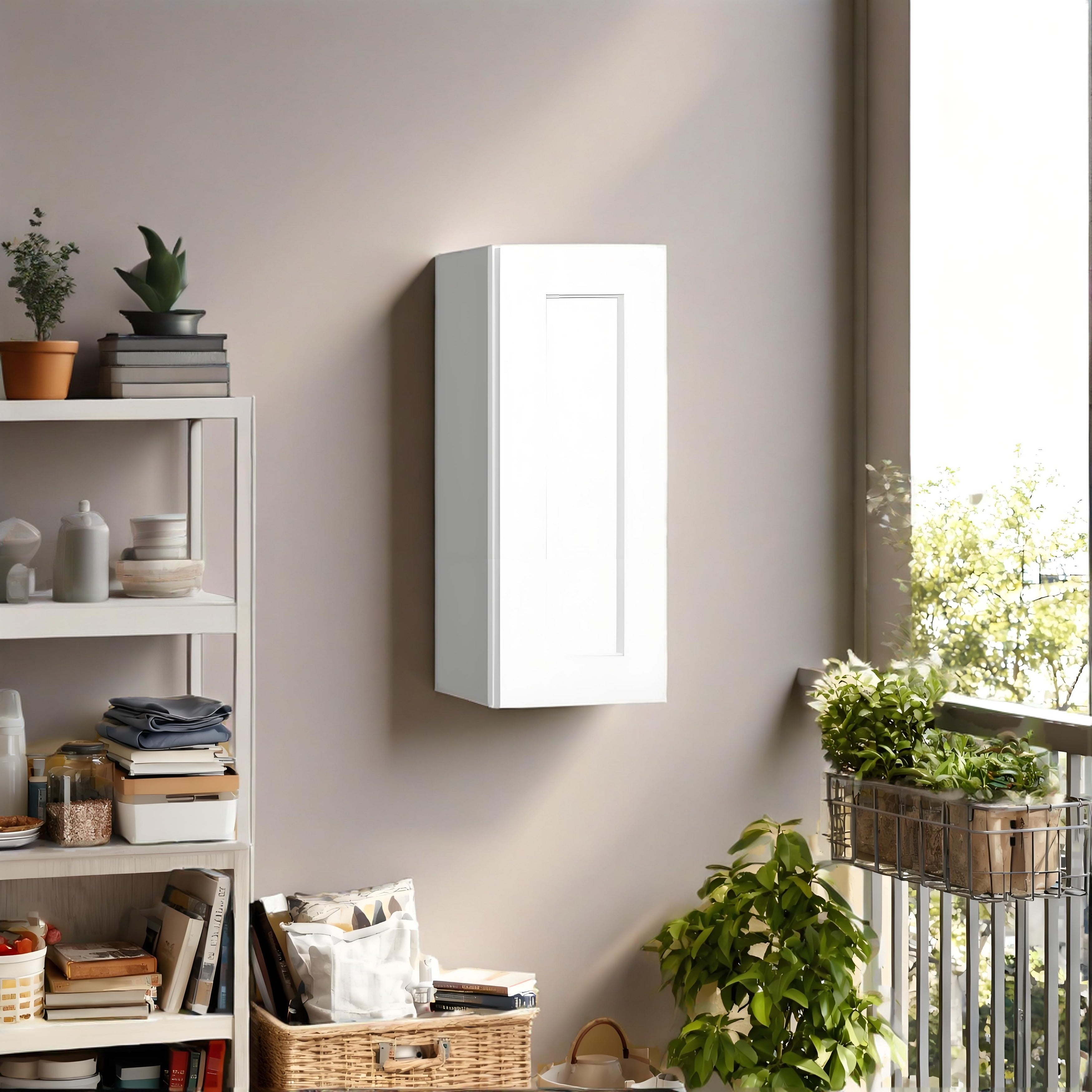 Maximize Your Wall Space 15 Solid Wood Shaker Wall Cabinet In White With 2 Adjustable Shelves Storage Solution For Kitchens