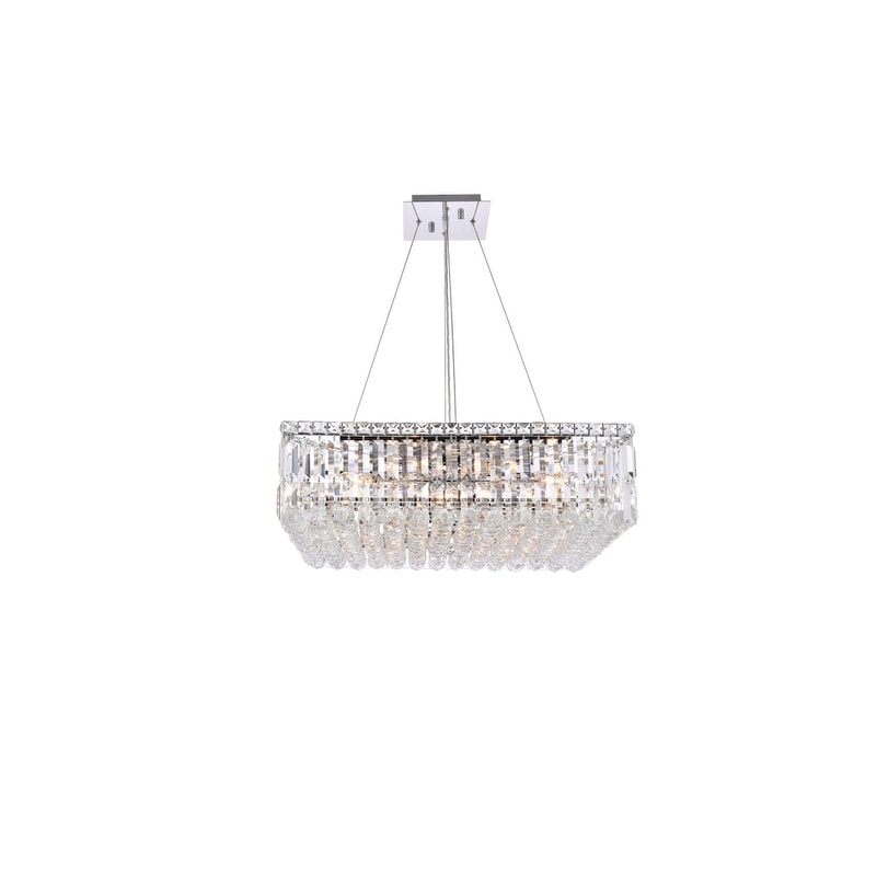 Elegant Lighting Chrome Royal Cut Crystal Clear 24 Inch Hanging 12 Light Chandelier