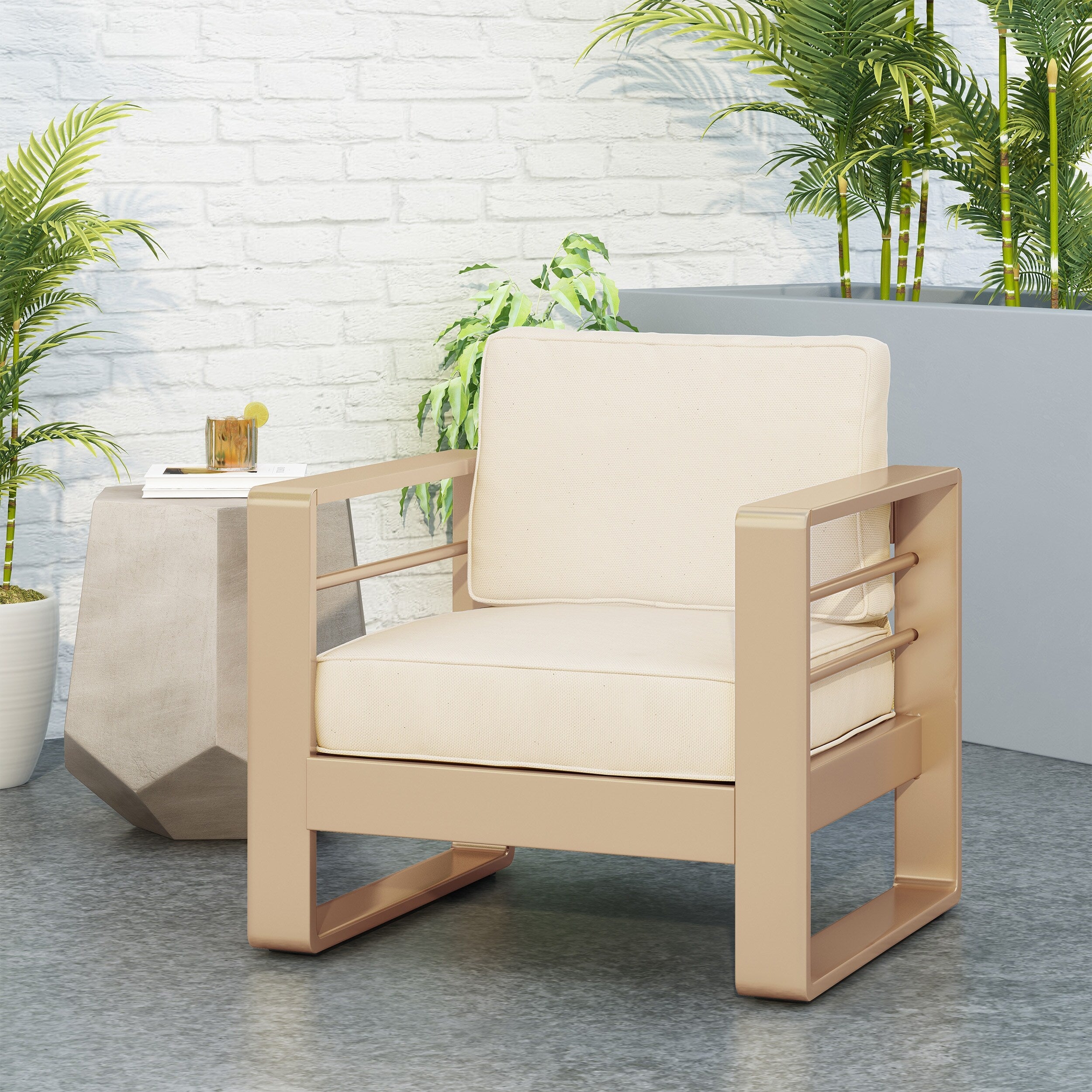 Maya Bay Aluminum Club Chair By Christopher Knight Home