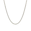 10K White Gold Solid Diamond Cut Rope Chain 1.5Mm