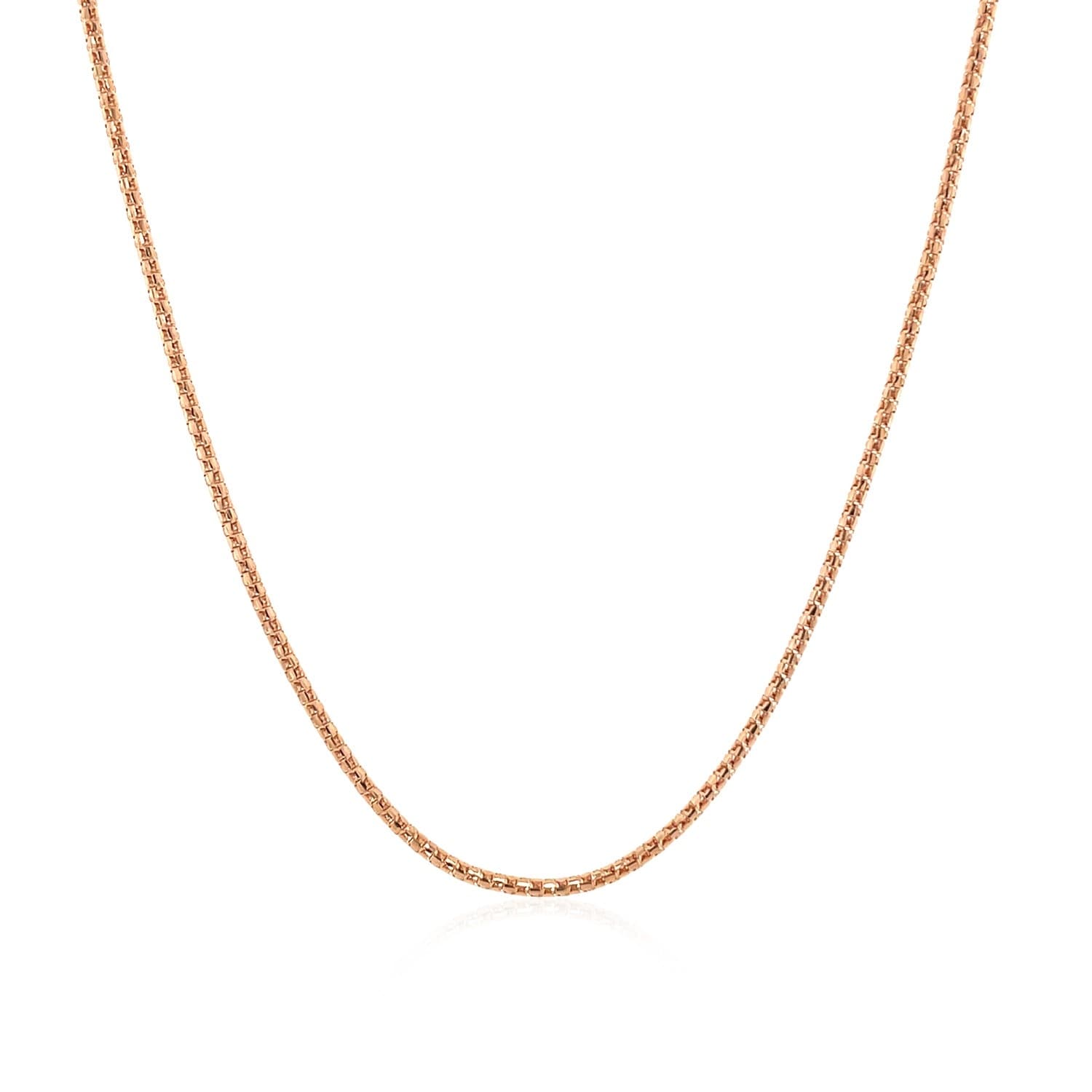 14K Rose Gold Adjustable Popcorn Chain 1.3Mm