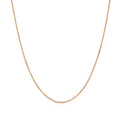 14K Rose Gold Cable Link Chain Necklace 0.7Mm