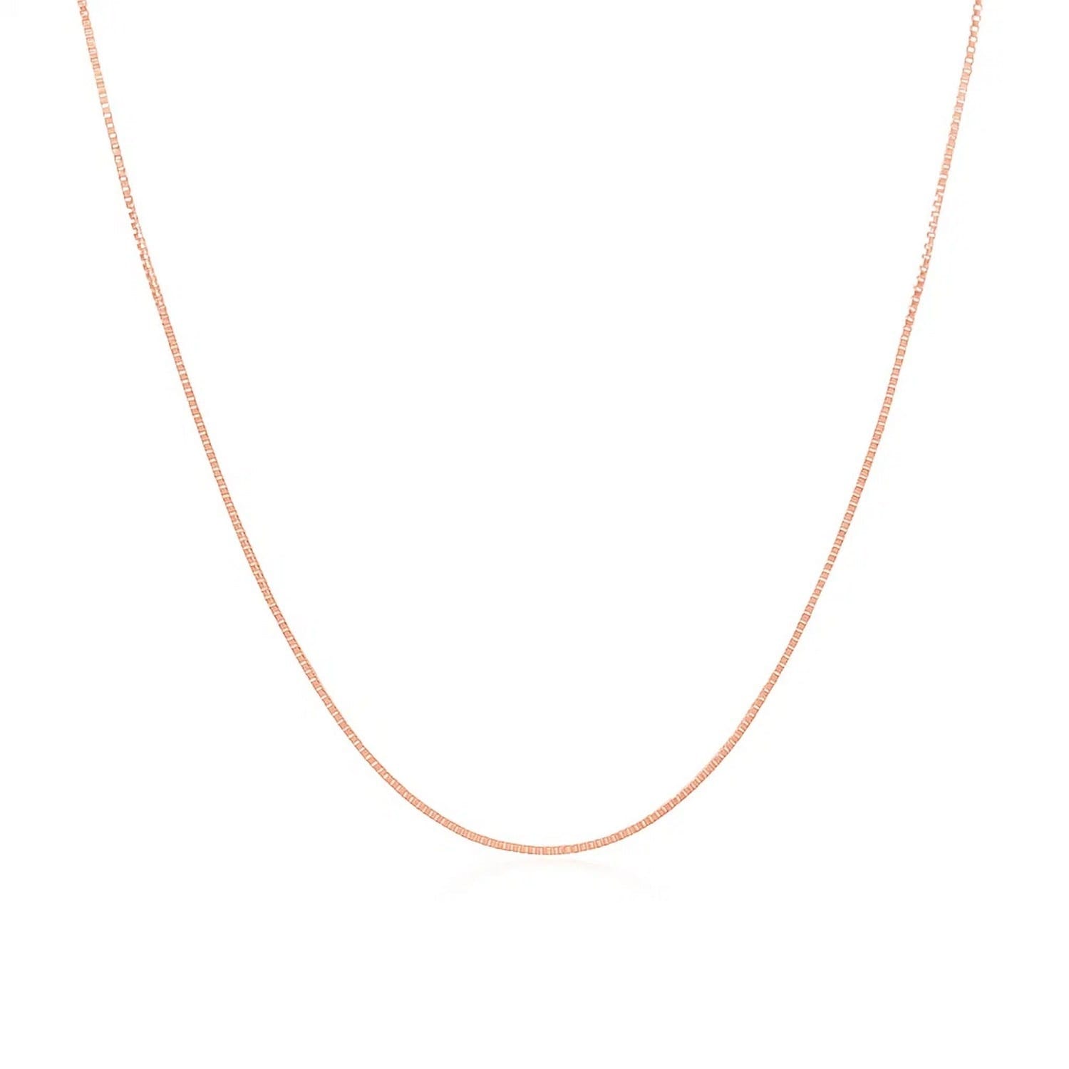 14K Rose Gold Classic Box Chain 0.6Mm
