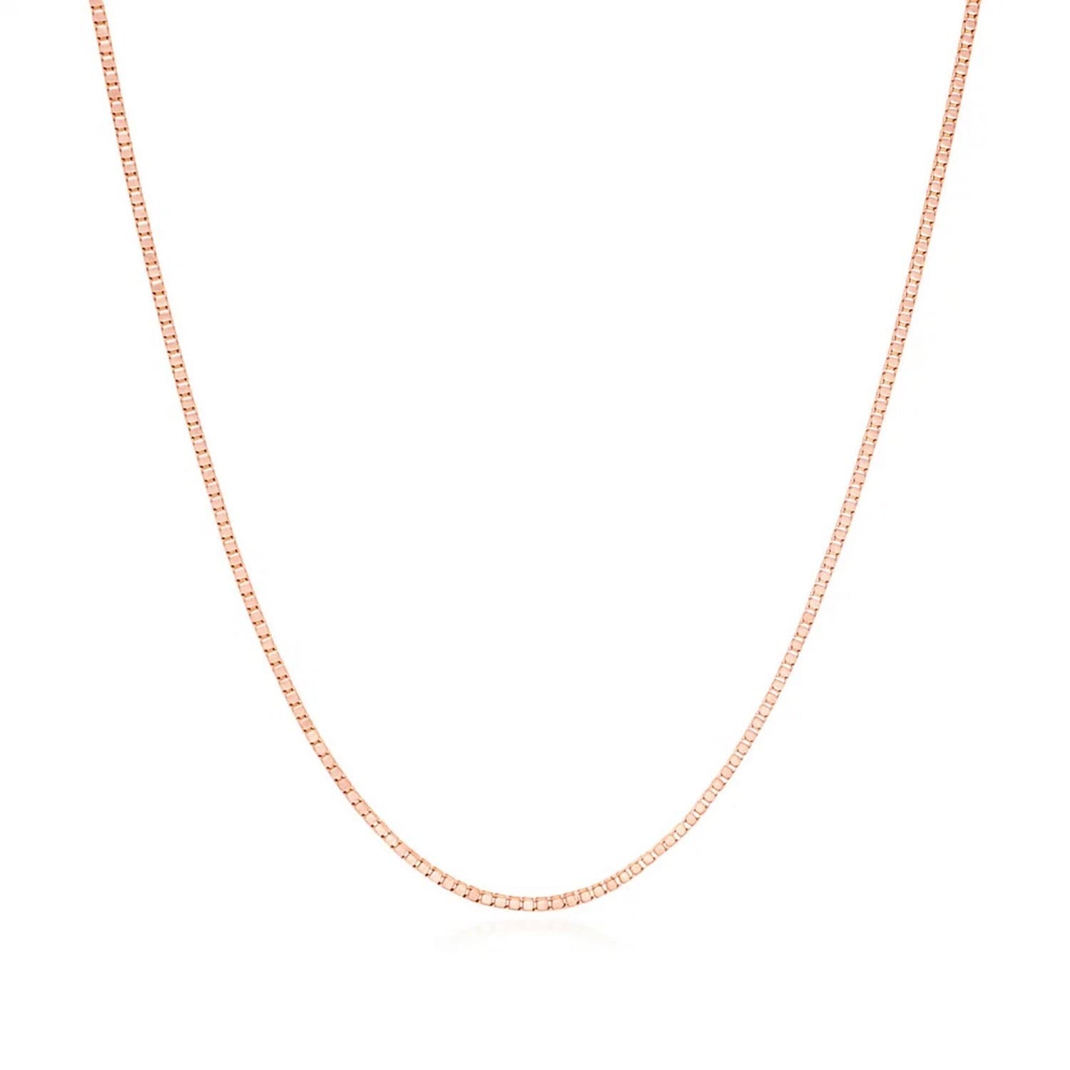 14K Rose Gold Classic Box Chain 0.8Mm